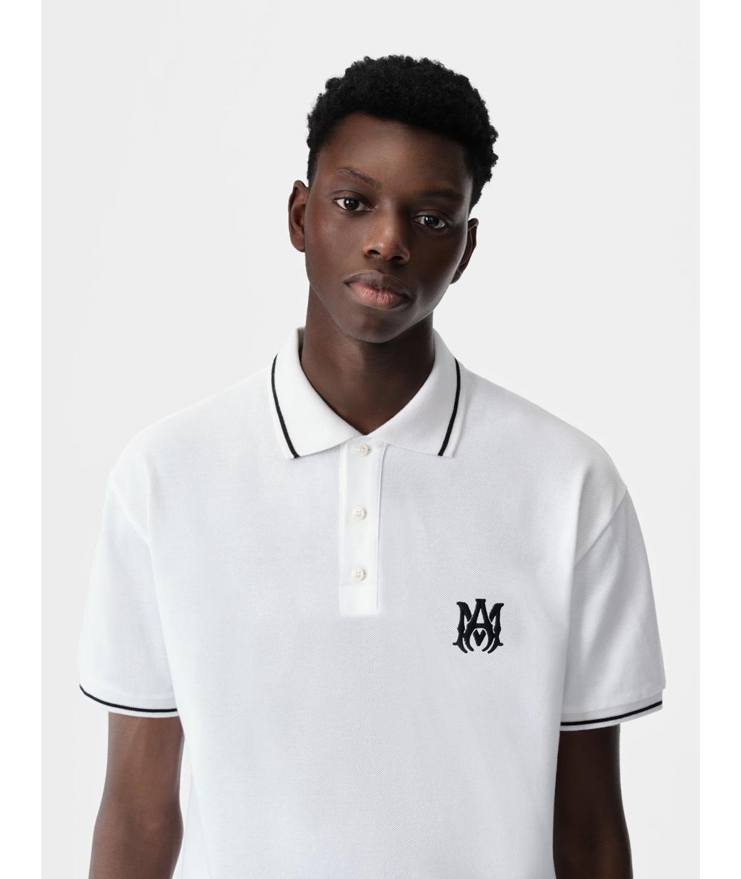 AMIRI Белое хлопковое поло с коротким рукавом, фото 5