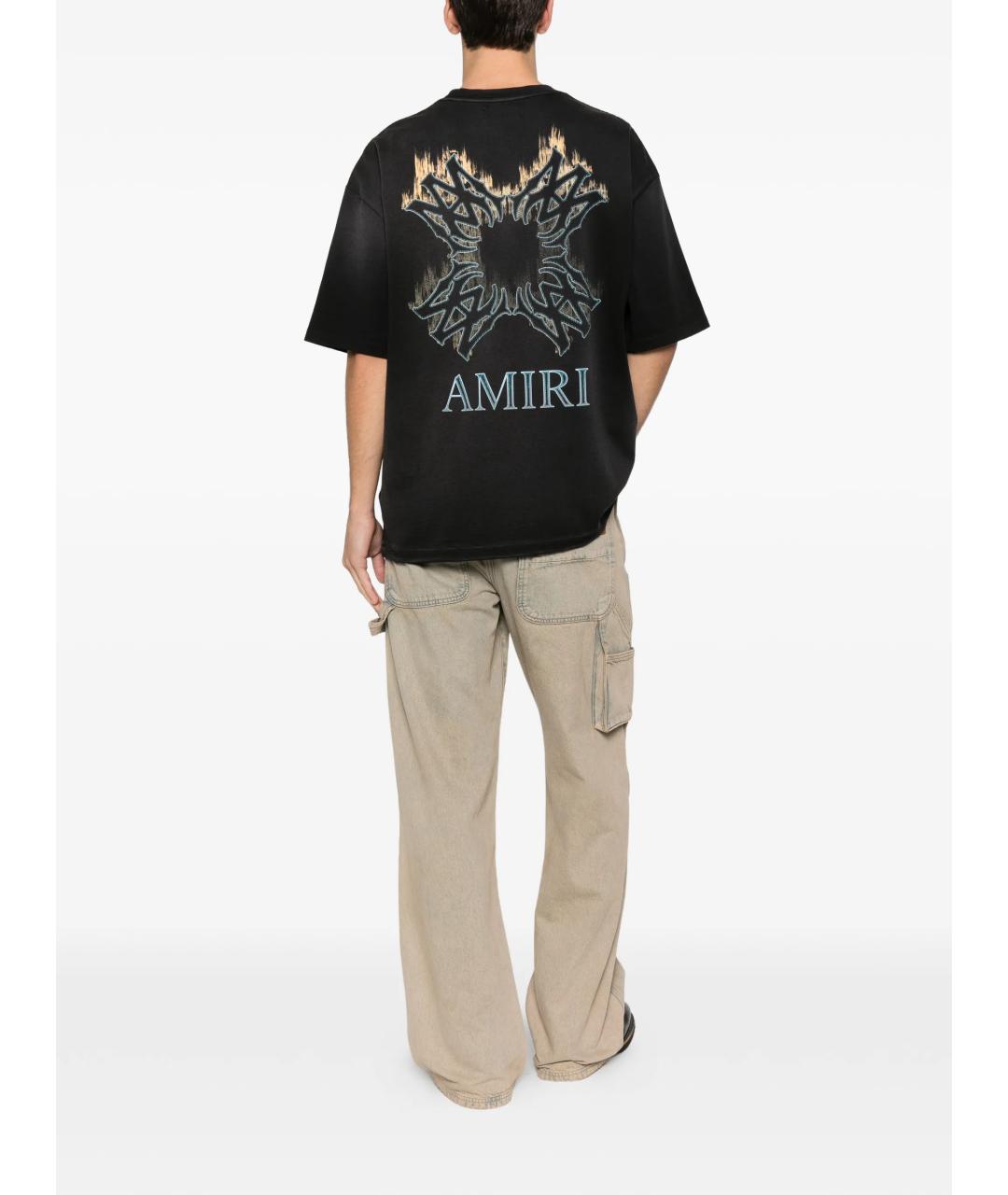 AMIRI Черная хлопковая футболка, фото 2