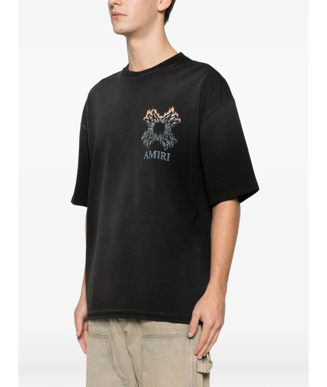 AMIRI Черная хлопковая футболка, фото 4