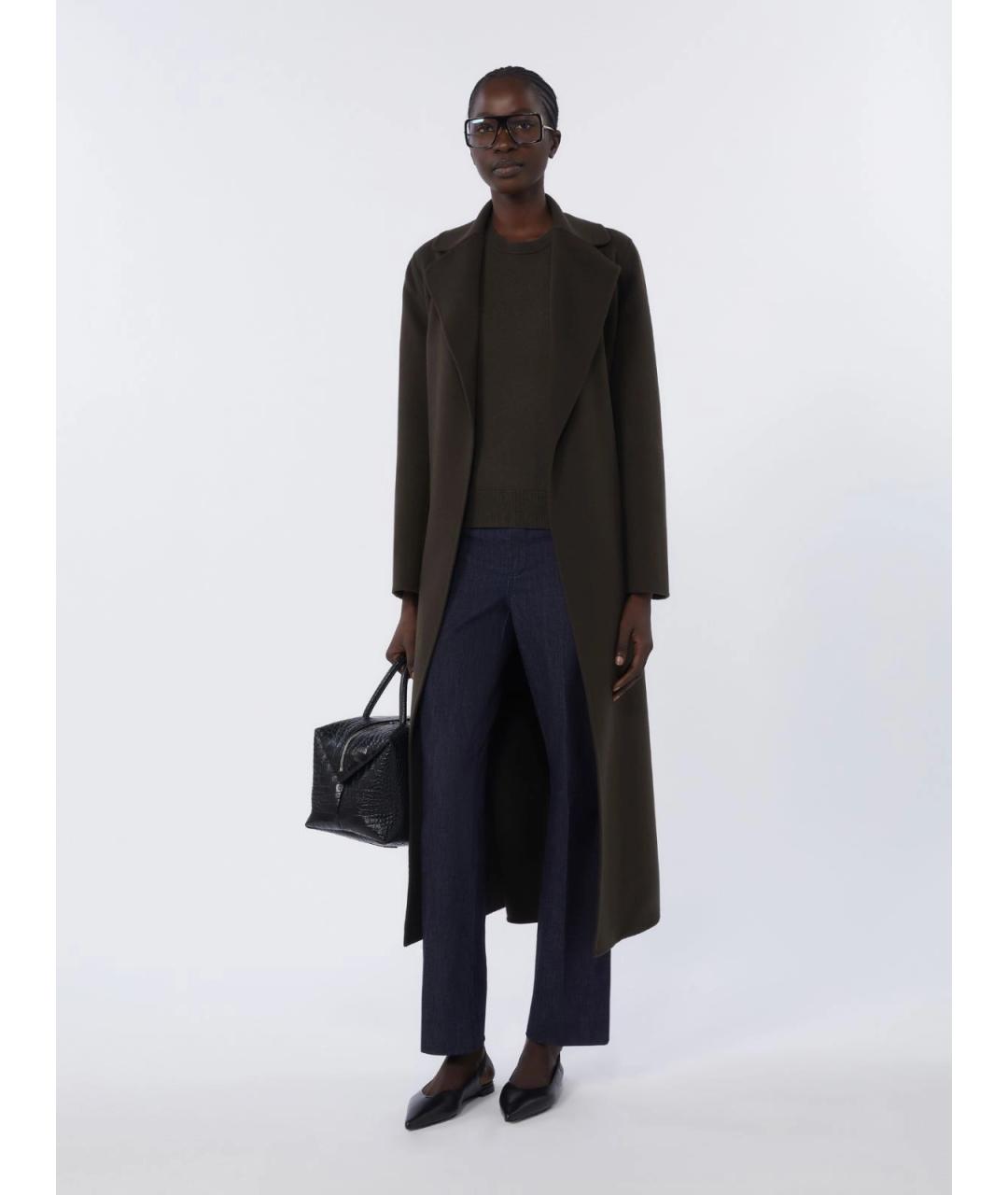 'S MAX MARA Хаки шерстяное пальто, фото 2