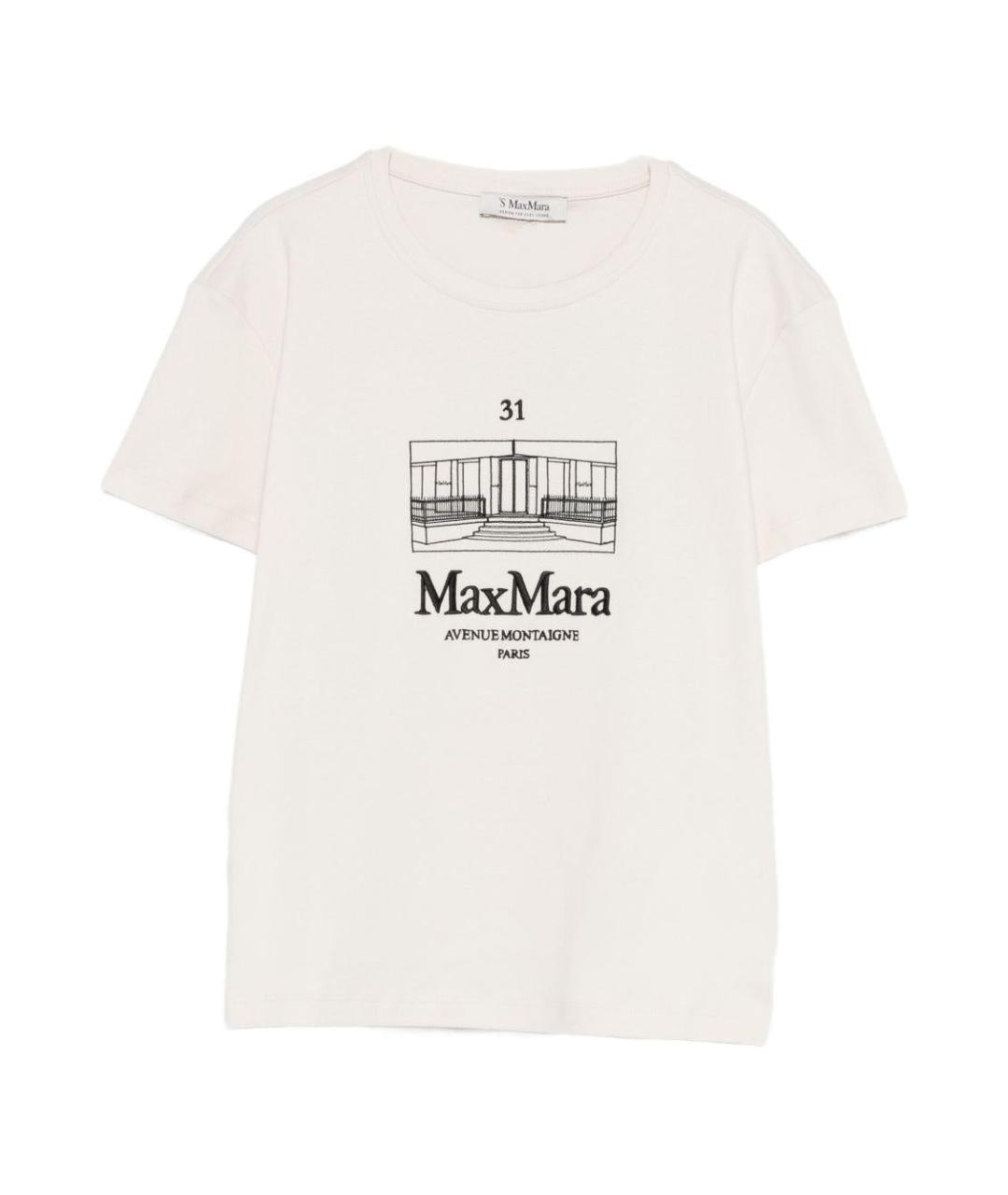 'S MAX MARA Белая хлопковая футболка, фото 1