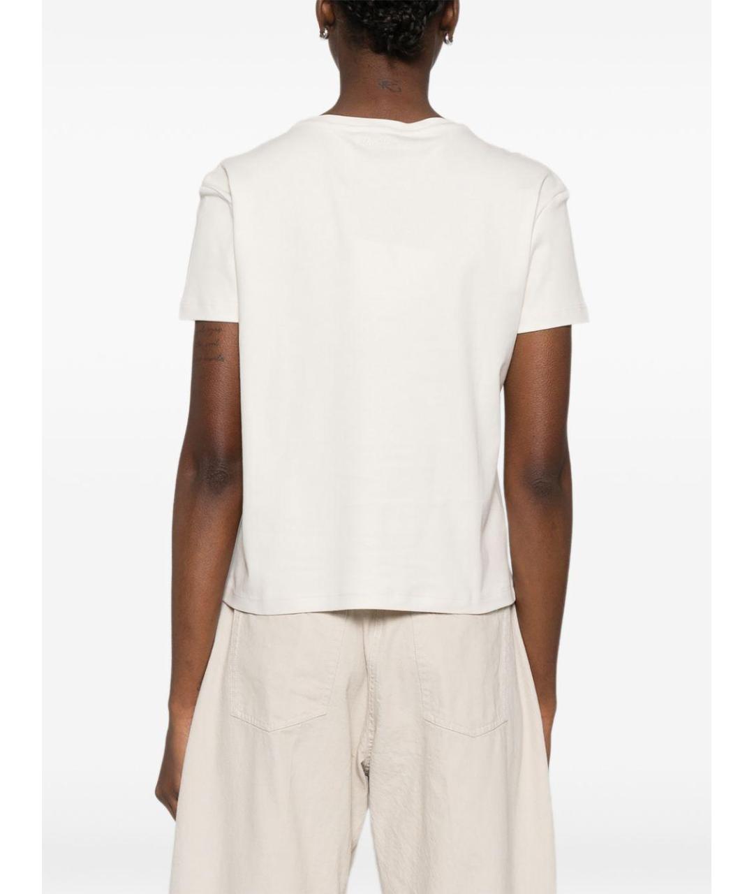 'S MAX MARA Белая хлопковая футболка, фото 4