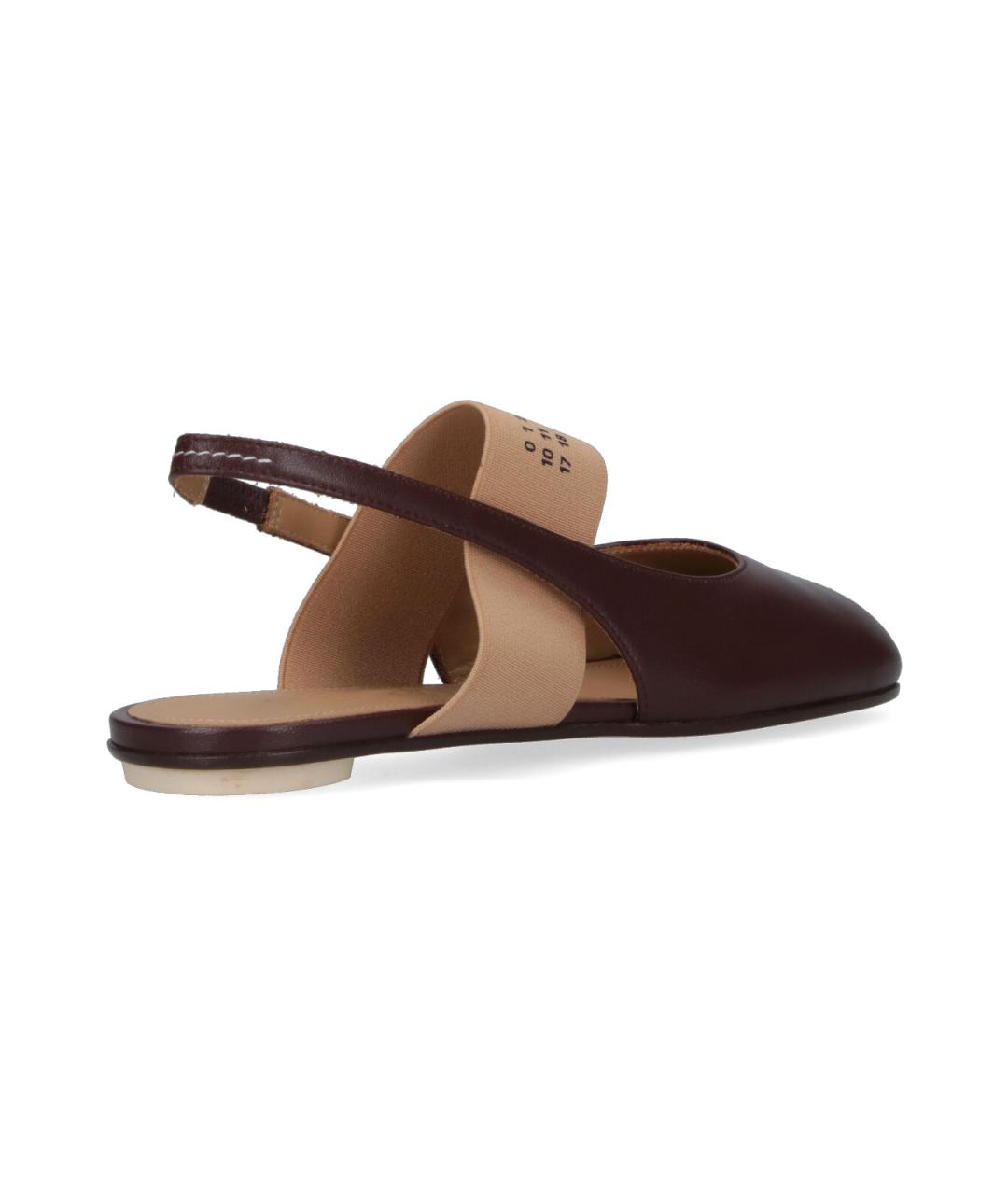 MM6 MAISON MARGIELA Коричневые кожаные балетки, фото 4