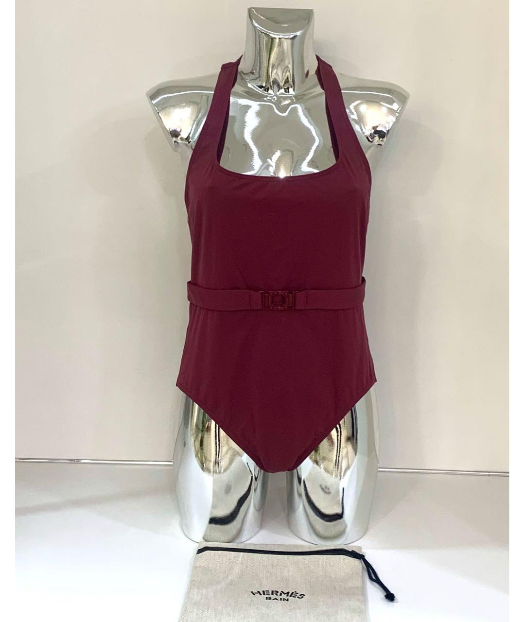 HERMES Бордовый полиамидовый купальник, фото 7