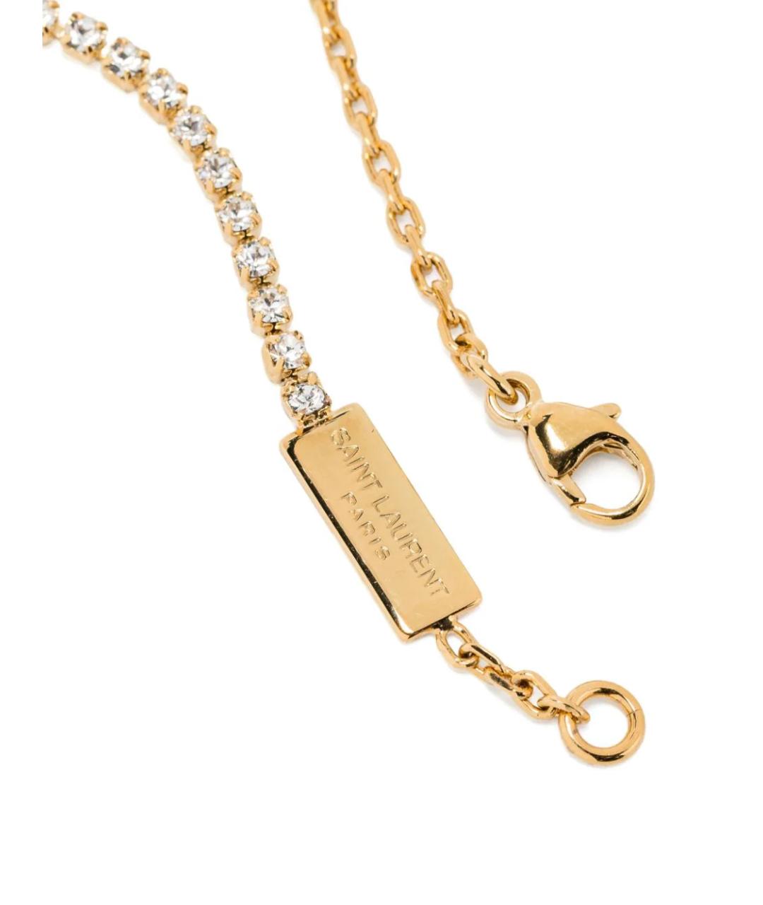 SAINT LAURENT Золотой латунный браслет, фото 3