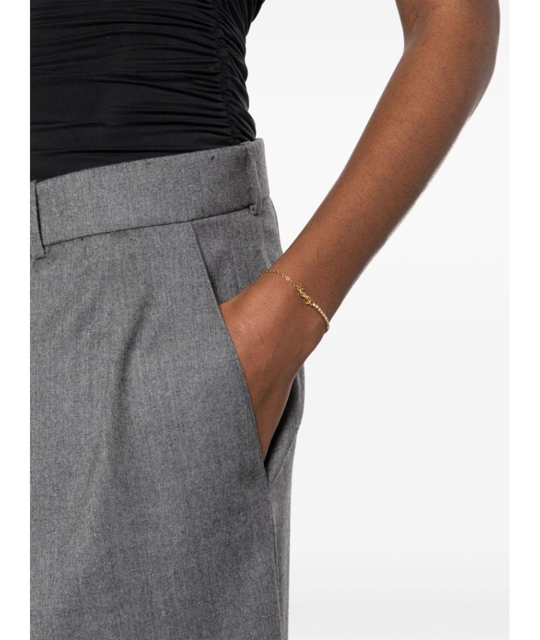 SAINT LAURENT Золотой латунный браслет, фото 2