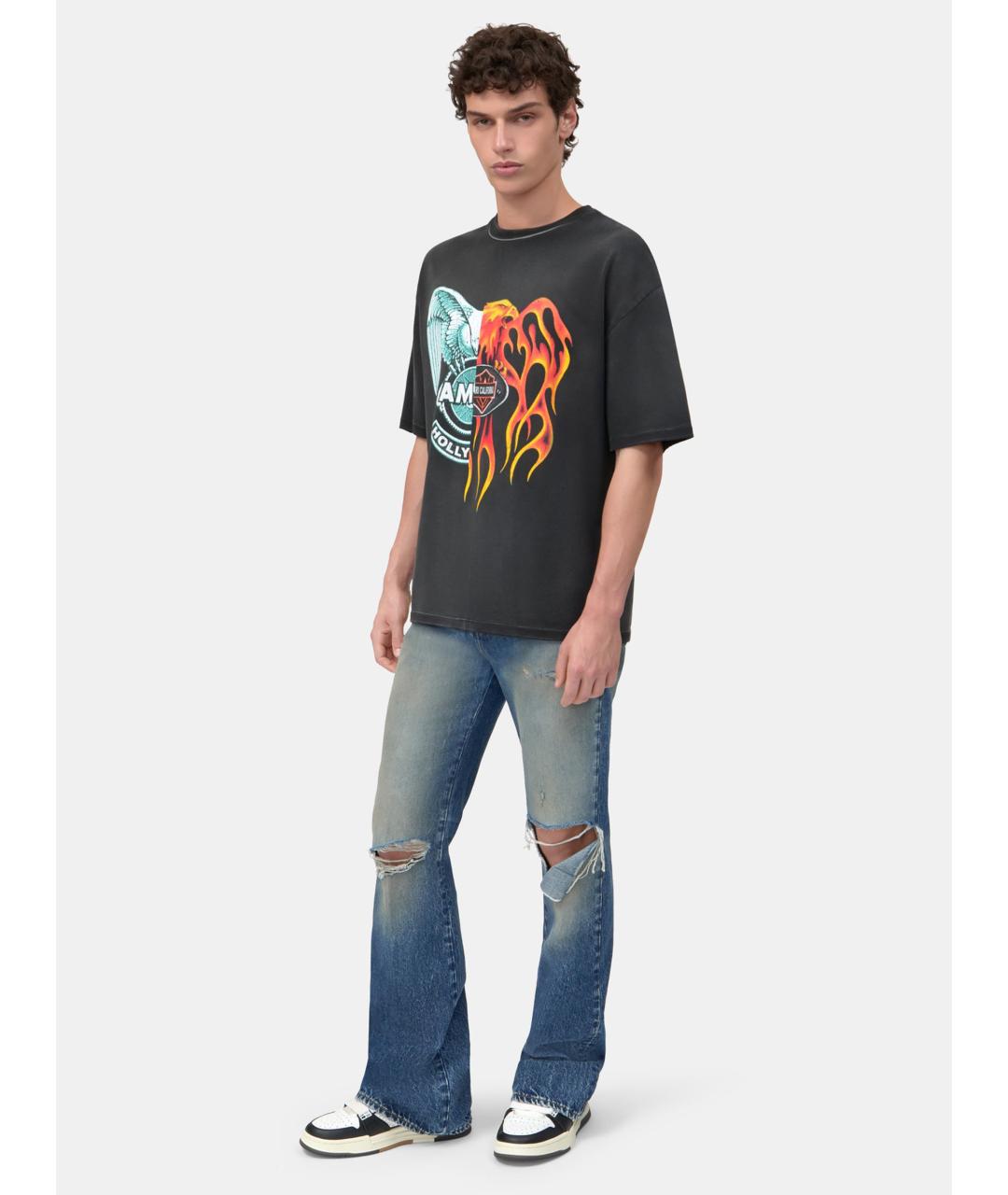 AMIRI Черная хлопковая футболка, фото 3