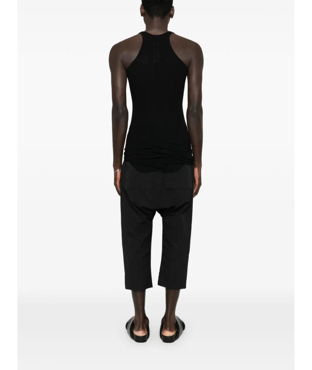 RICK OWENS Черная вискозная майка, фото 4