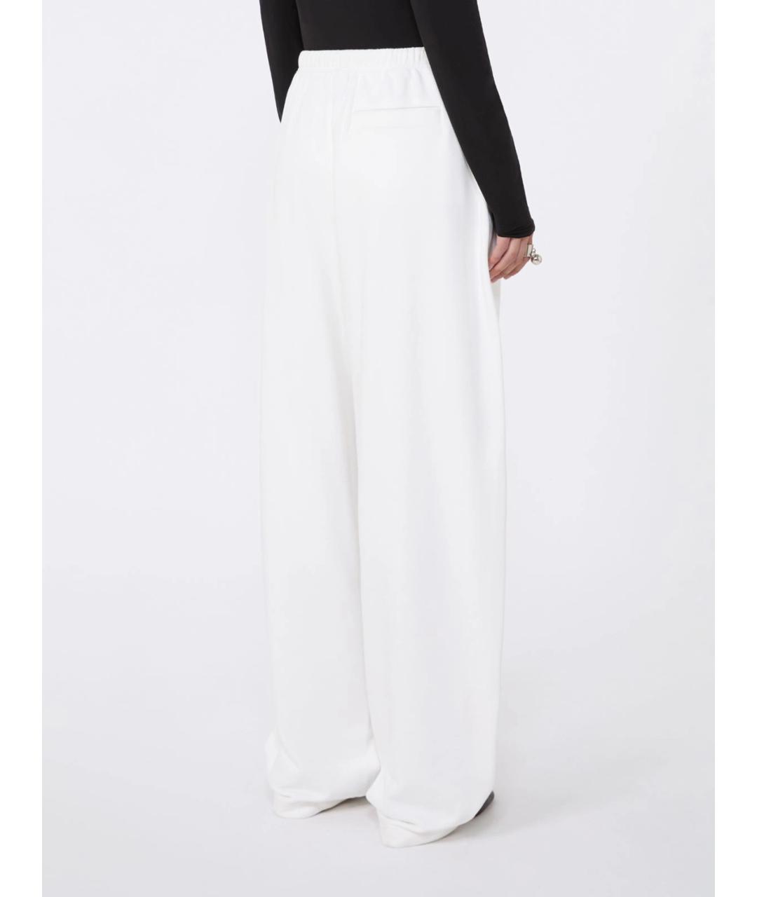 SPORTMAX Белые хлопковые прямые брюки, фото 4
