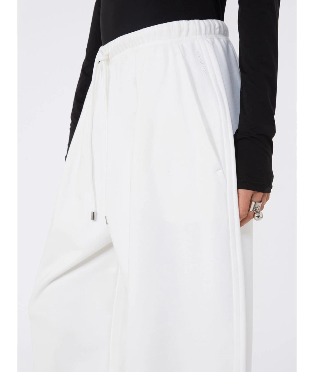 SPORTMAX Белые хлопковые прямые брюки, фото 5