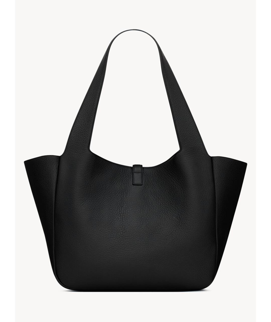 SAINT LAURENT Черная кожаная сумка тоут, фото 3