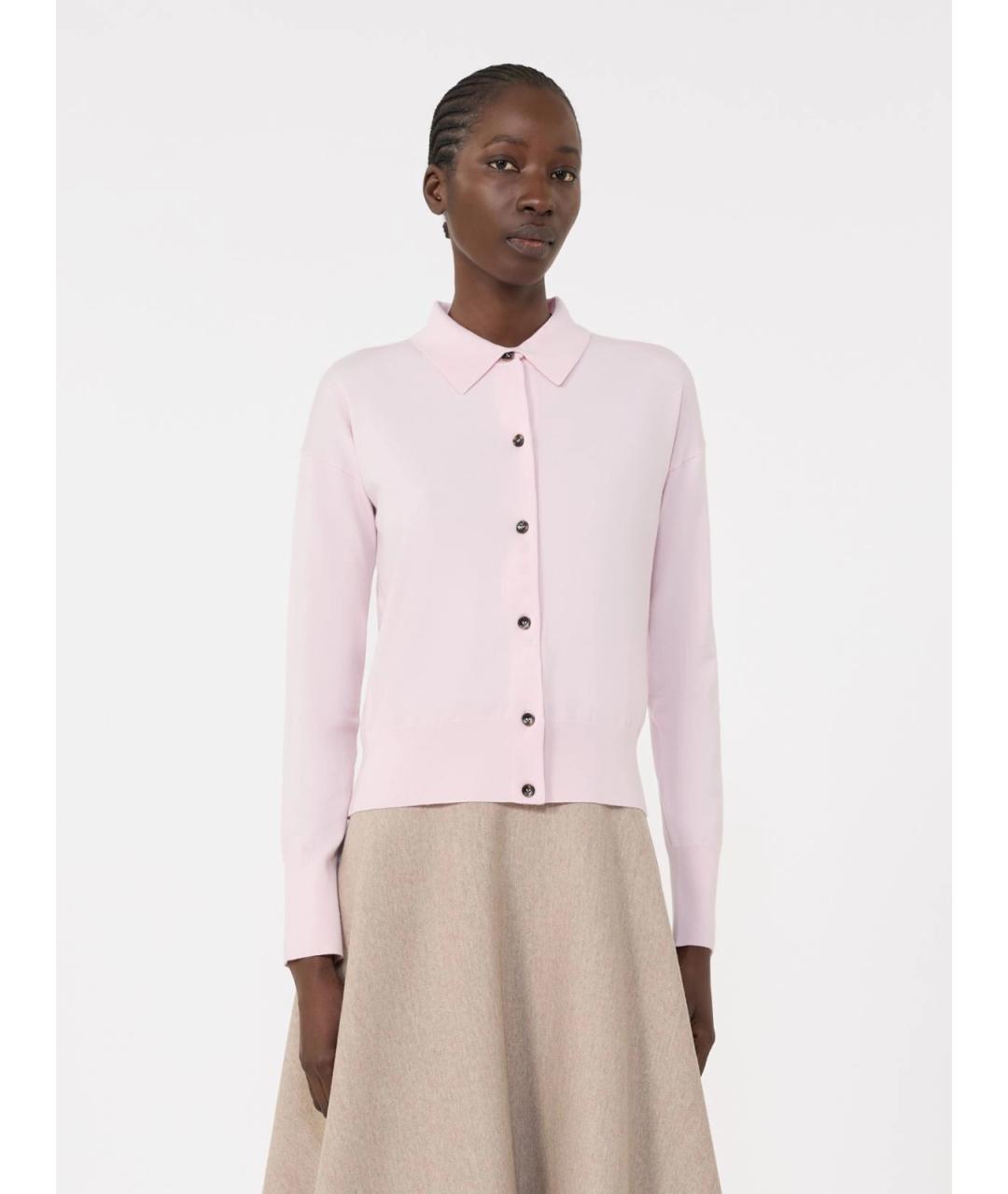 MAX MARA Розовый шерстяной кардиган, фото 3