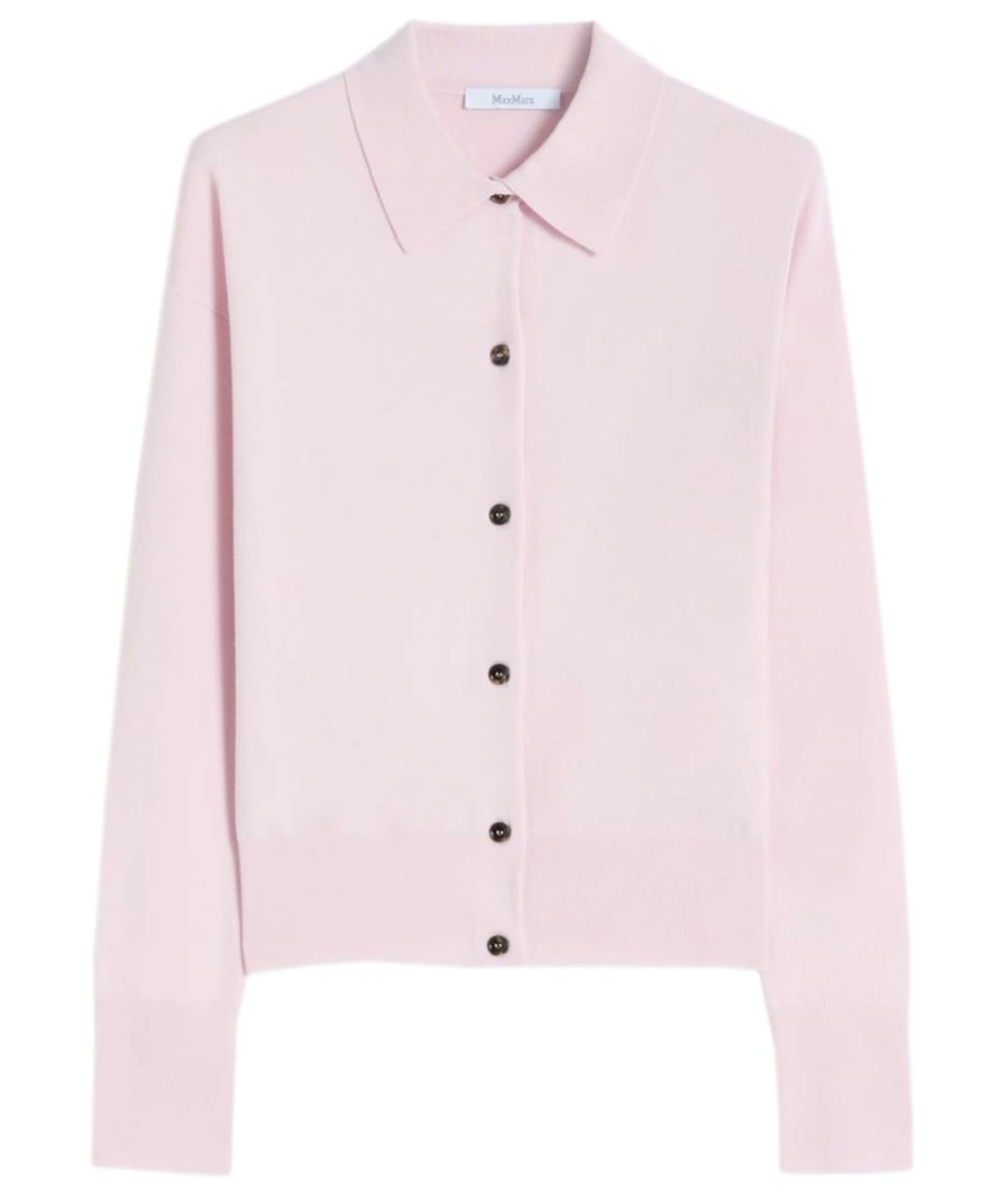 MAX MARA Розовый шерстяной кардиган, фото 1