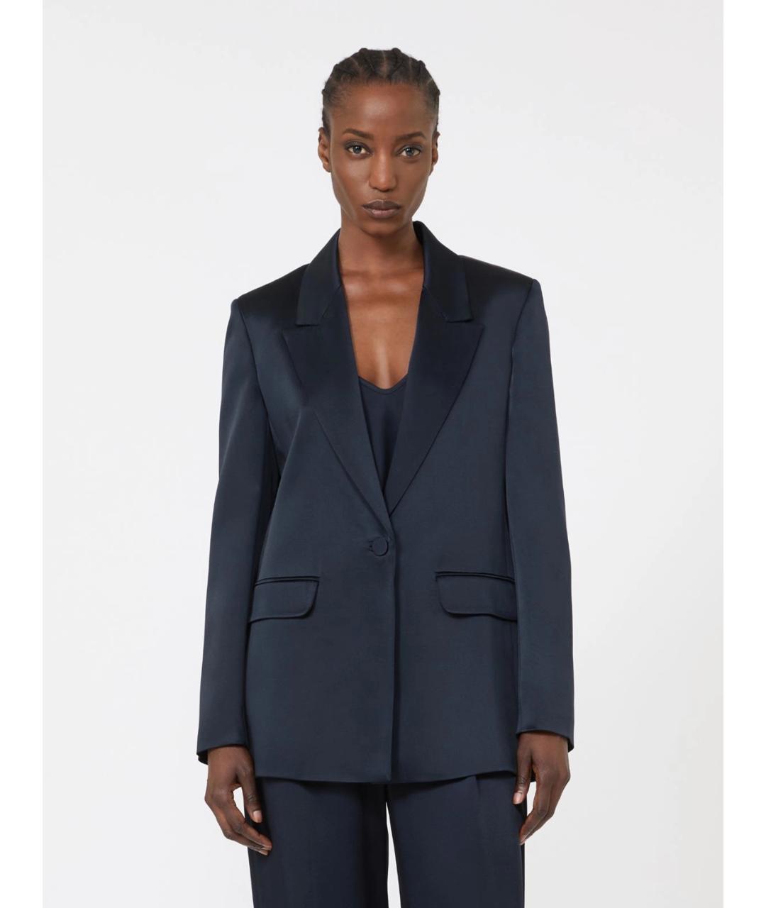 MAX MARA STUDIO Синий ацетатный жакет/пиджак, фото 3