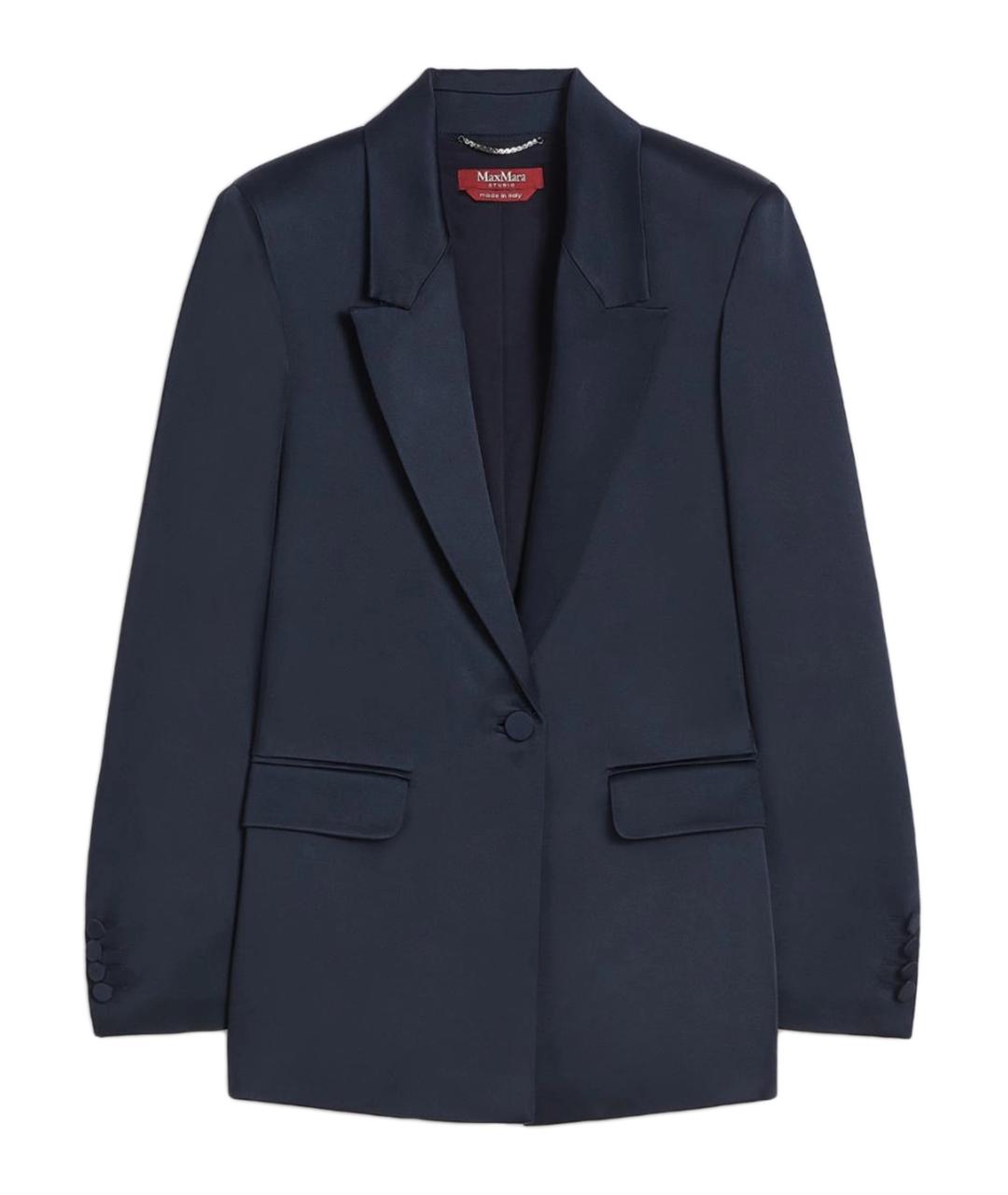 MAX MARA STUDIO Синий ацетатный жакет/пиджак, фото 1