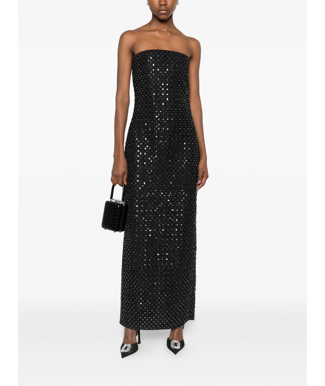 ROTATE Черное полиэстеровое вечернее платье, фото 2