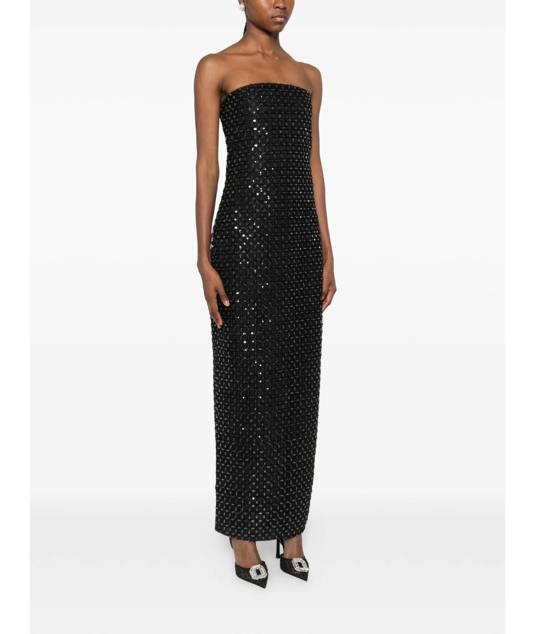 ROTATE Черное полиэстеровое вечернее платье, фото 3