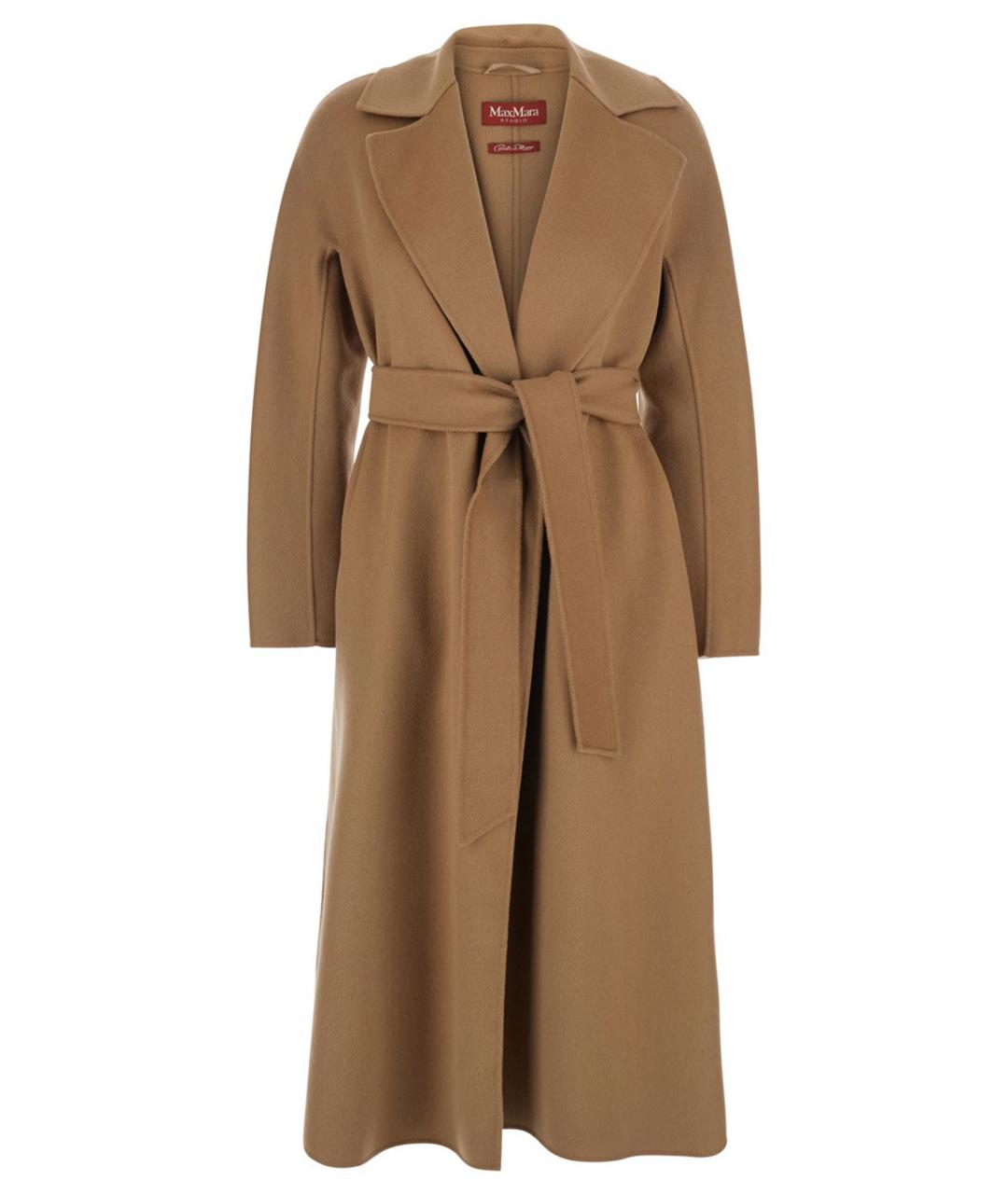 MAX MARA STUDIO Бежевое шерстяное пальто, фото 1