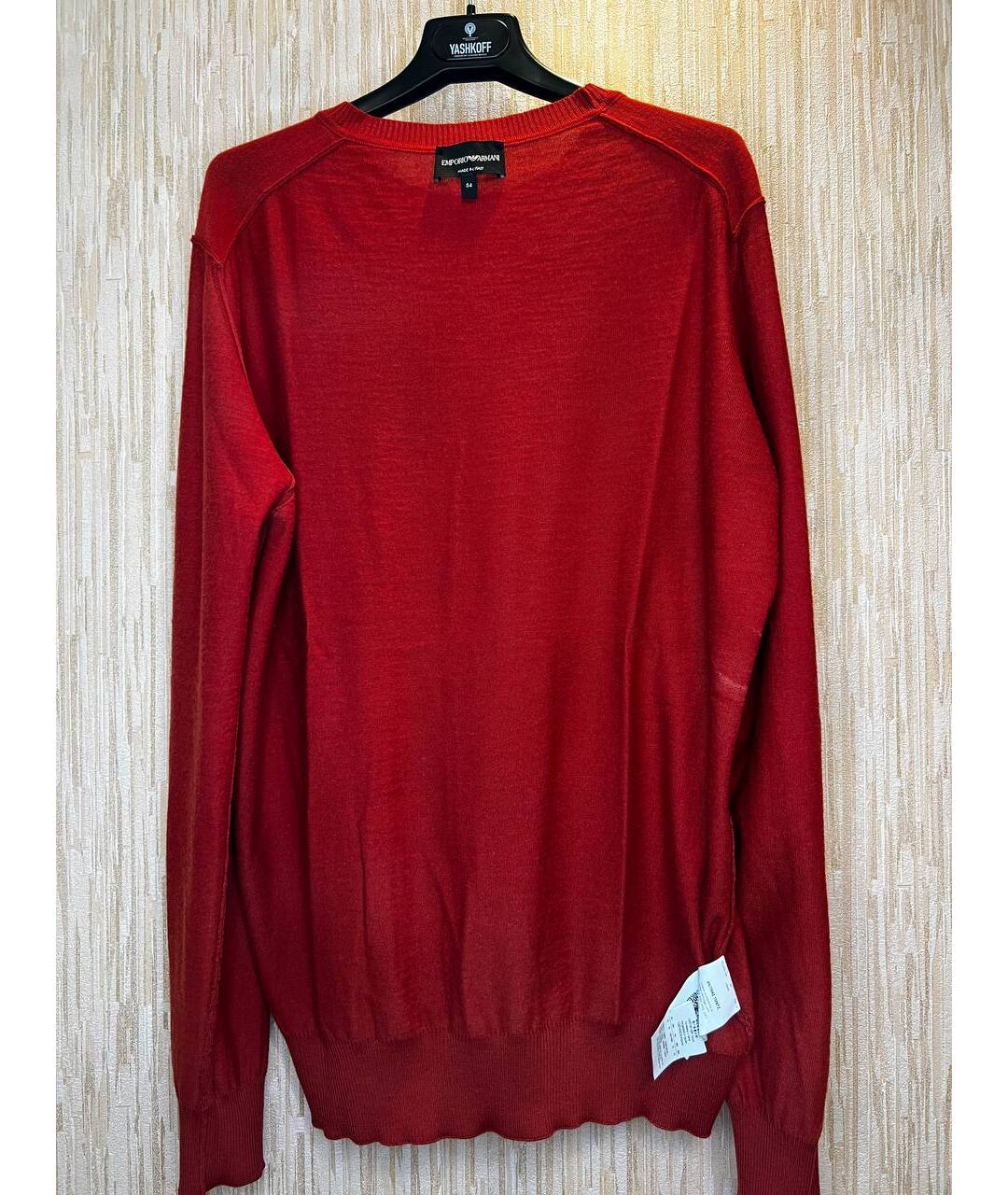 EMPORIO ARMANI Красный шерстяной джемпер / свитер, фото 3