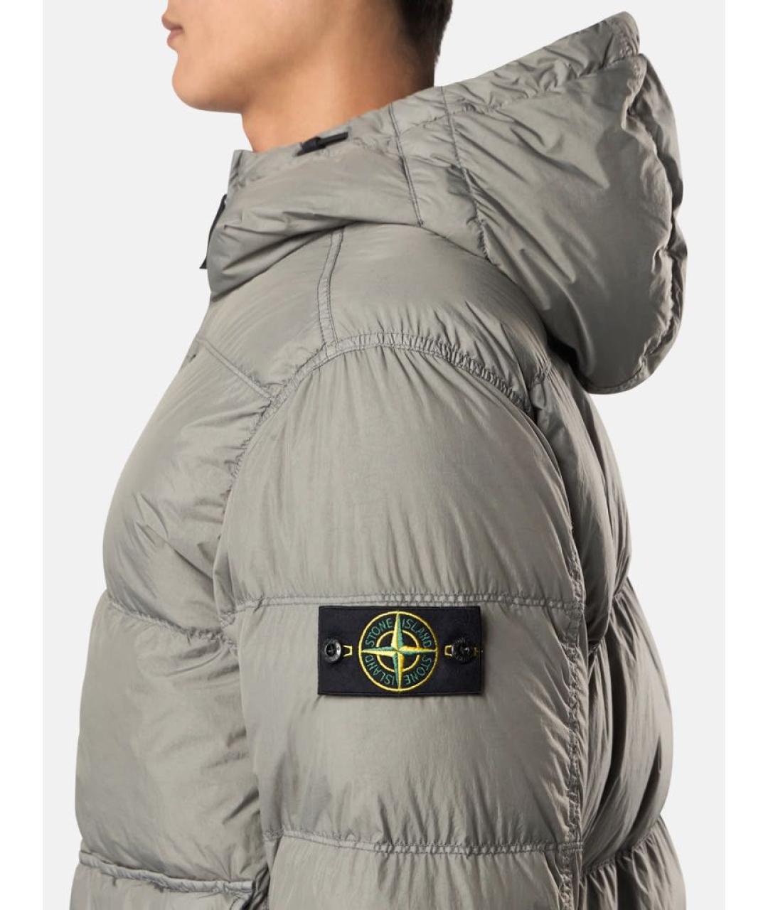 STONE ISLAND Серая полиамидовая куртка, фото 5