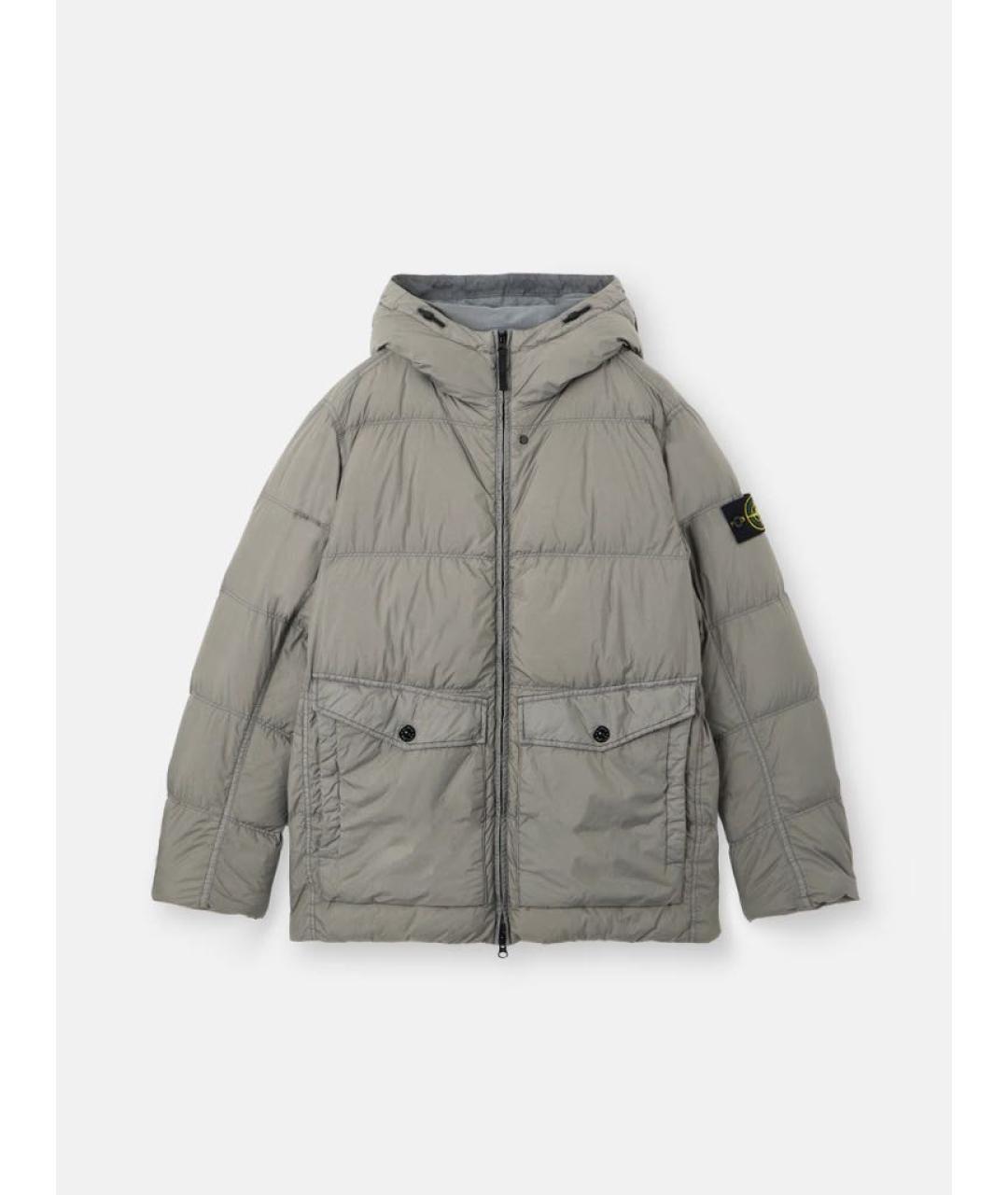 STONE ISLAND Серая полиамидовая куртка, фото 7
