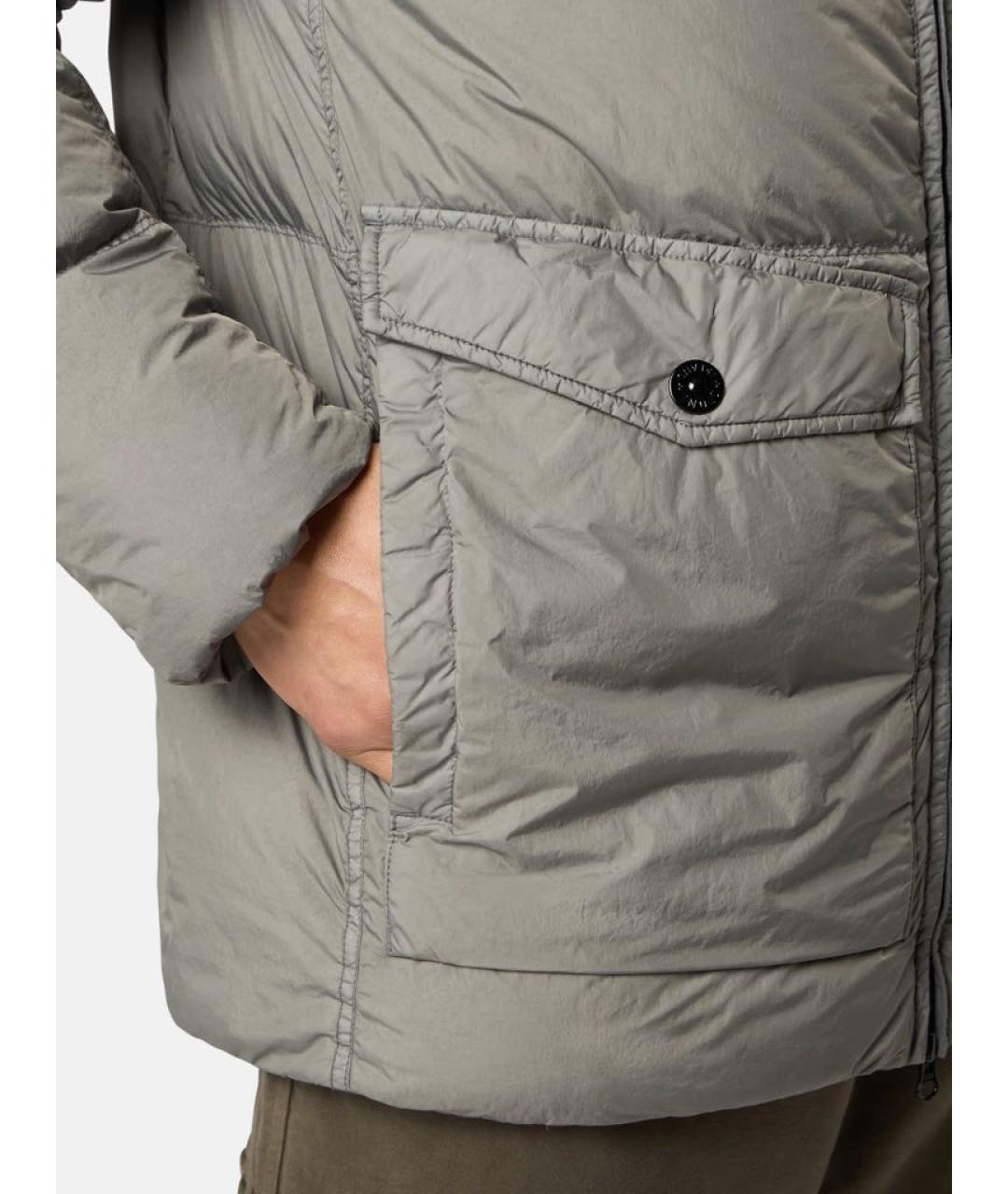 STONE ISLAND Серая полиамидовая куртка, фото 6