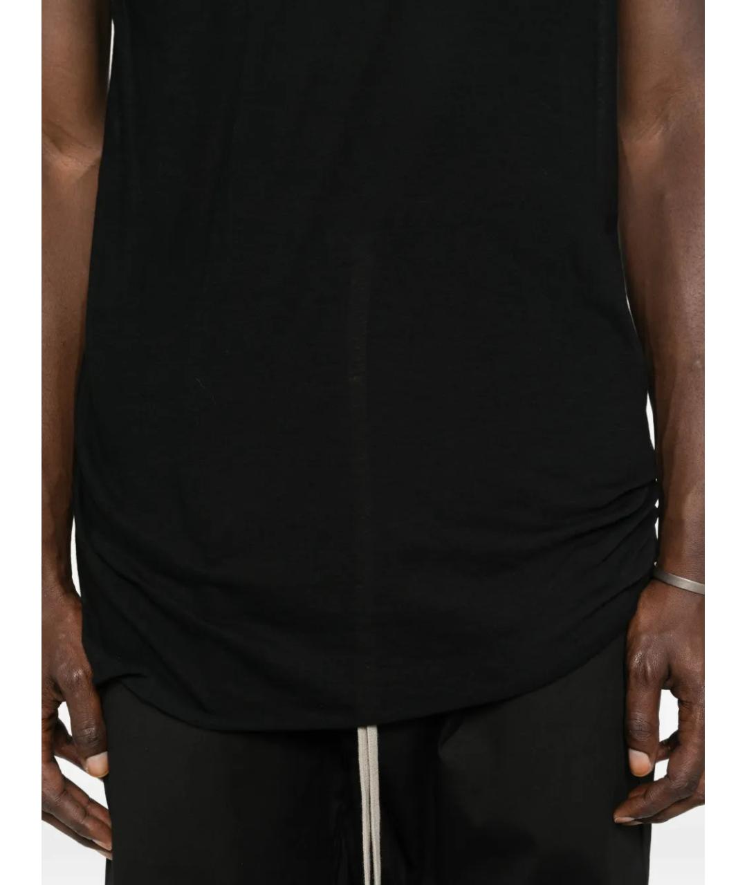 RICK OWENS Черная хлопковая майка, фото 5