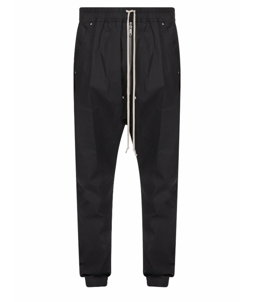 RICK OWENS Черные хлопковые повседневные брюки, фото 1