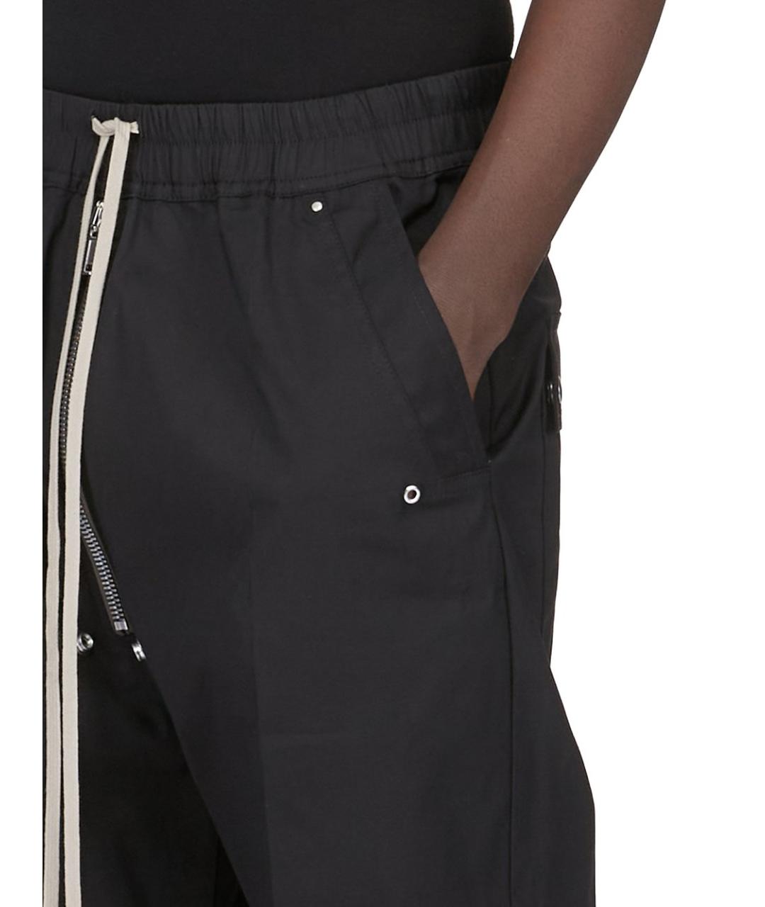 RICK OWENS Черные хлопковые повседневные брюки, фото 6