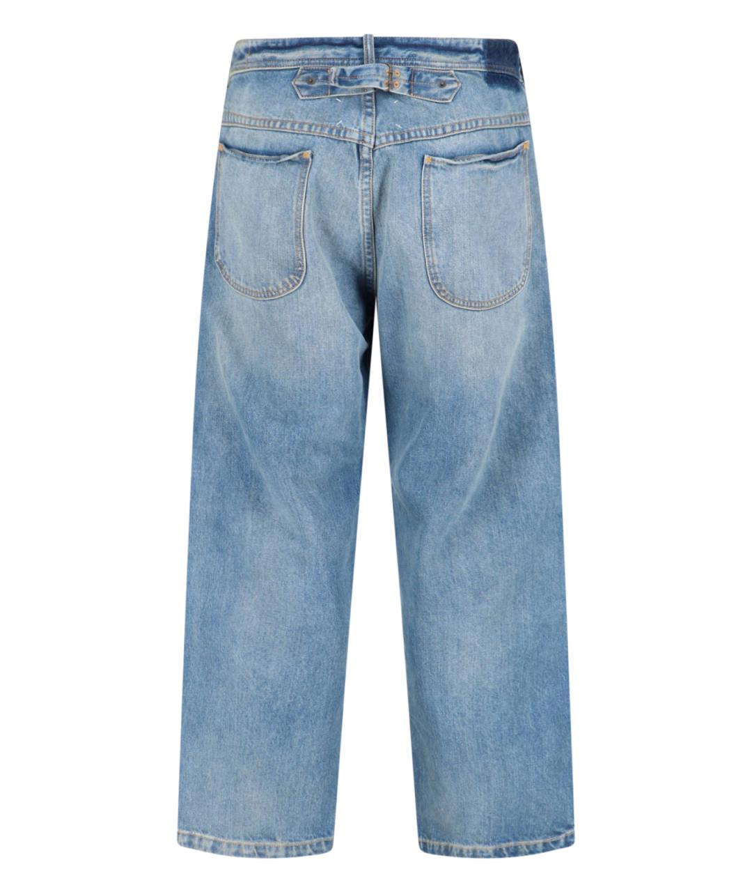 MAISON MARGIELA Синие хлопковые прямые джинсы, фото 2