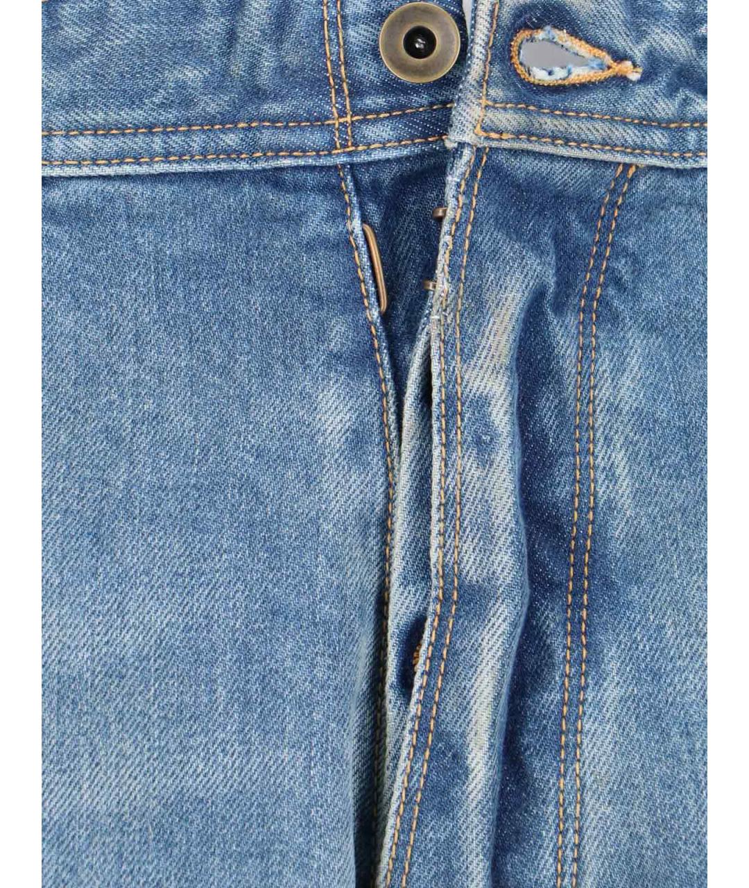 MAISON MARGIELA Синие хлопковые прямые джинсы, фото 5