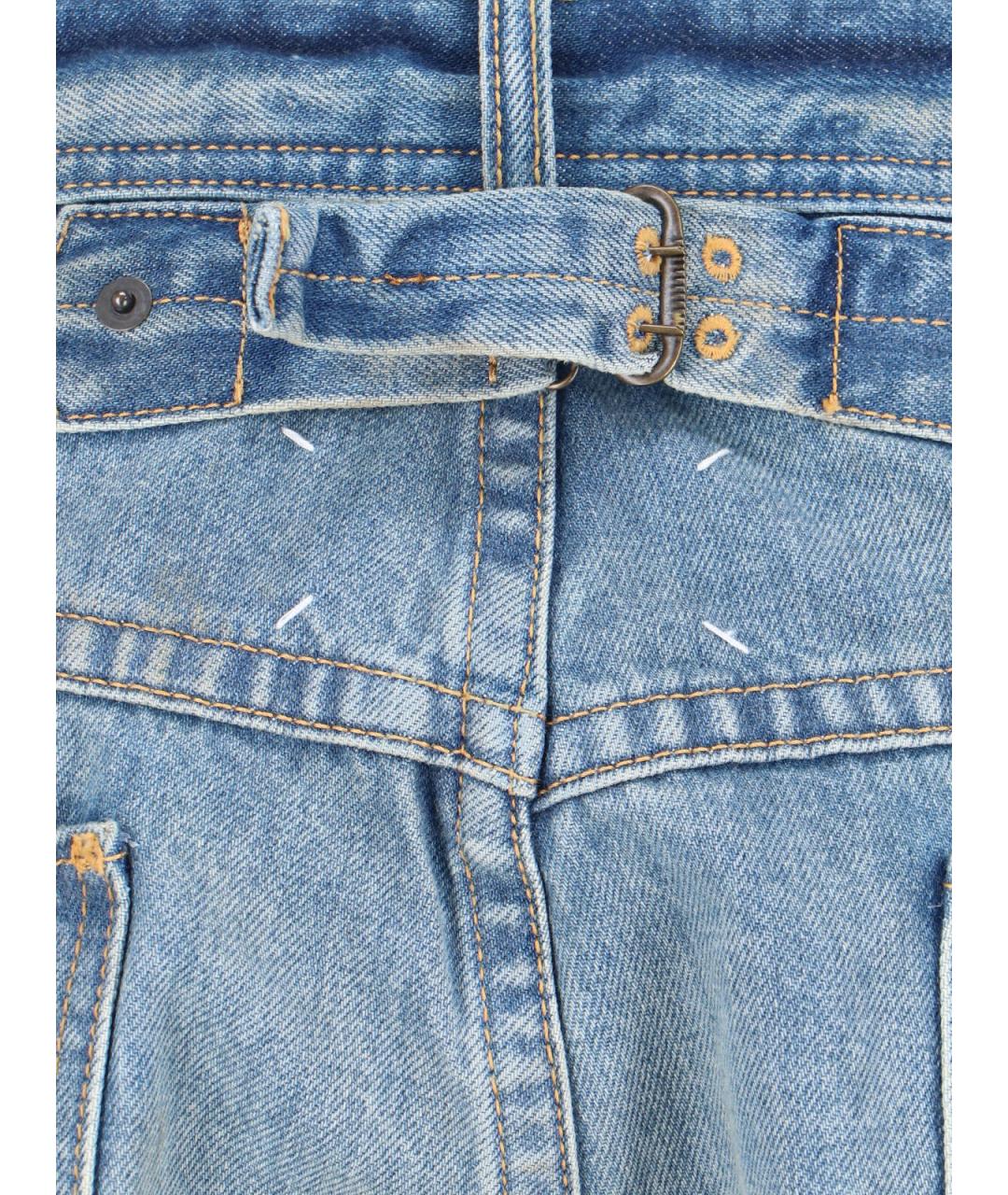 MAISON MARGIELA Синие хлопковые прямые джинсы, фото 4