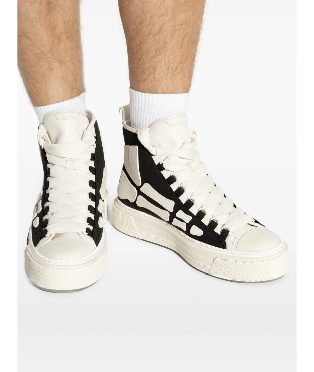 AMIRI Черные кожаные высокие кроссовки / кеды, фото 5