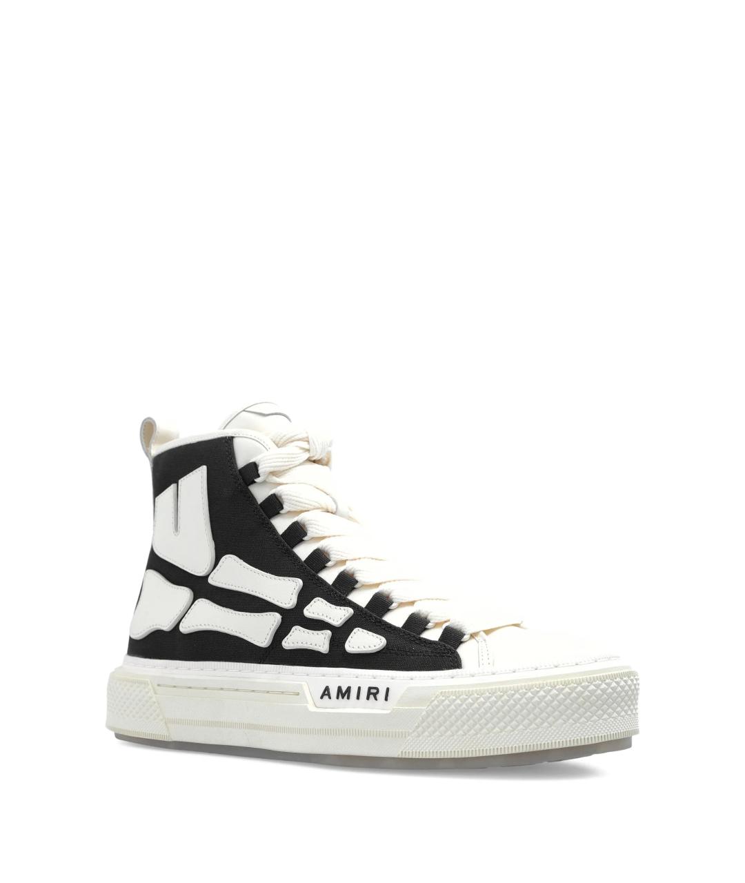 AMIRI Черные кожаные высокие кроссовки / кеды, фото 2