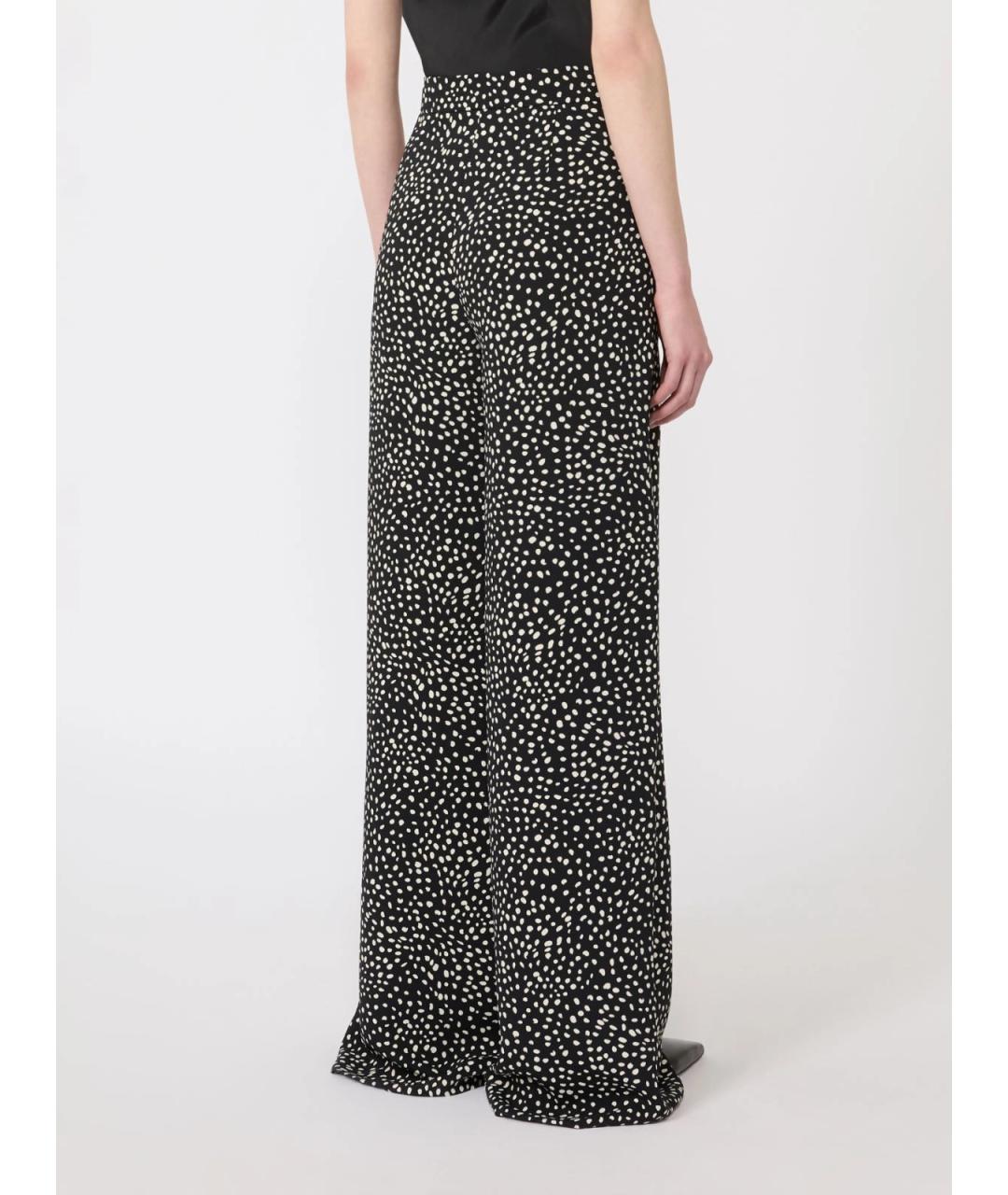 MAX MARA STUDIO Черные полиэстеровые прямые брюки, фото 4