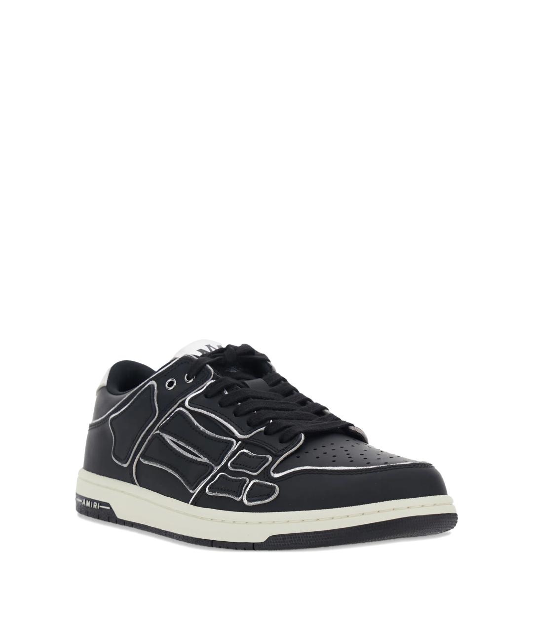 AMIRI Черные кожаные низкие кроссовки / кеды, фото 2