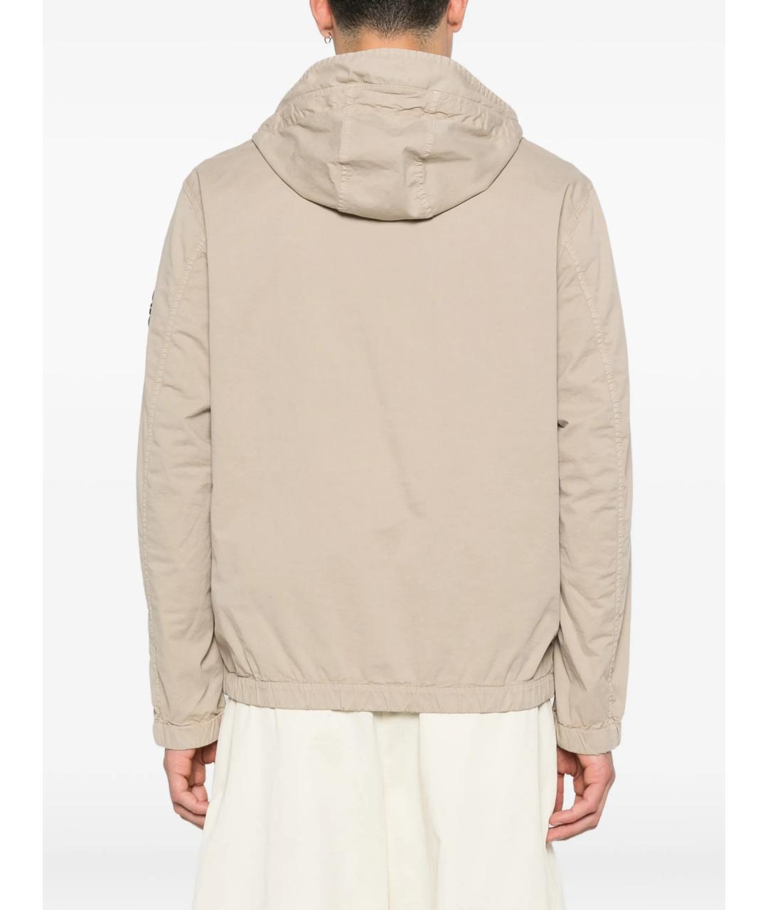 STONE ISLAND Бежевая синтетическая куртка, фото 4