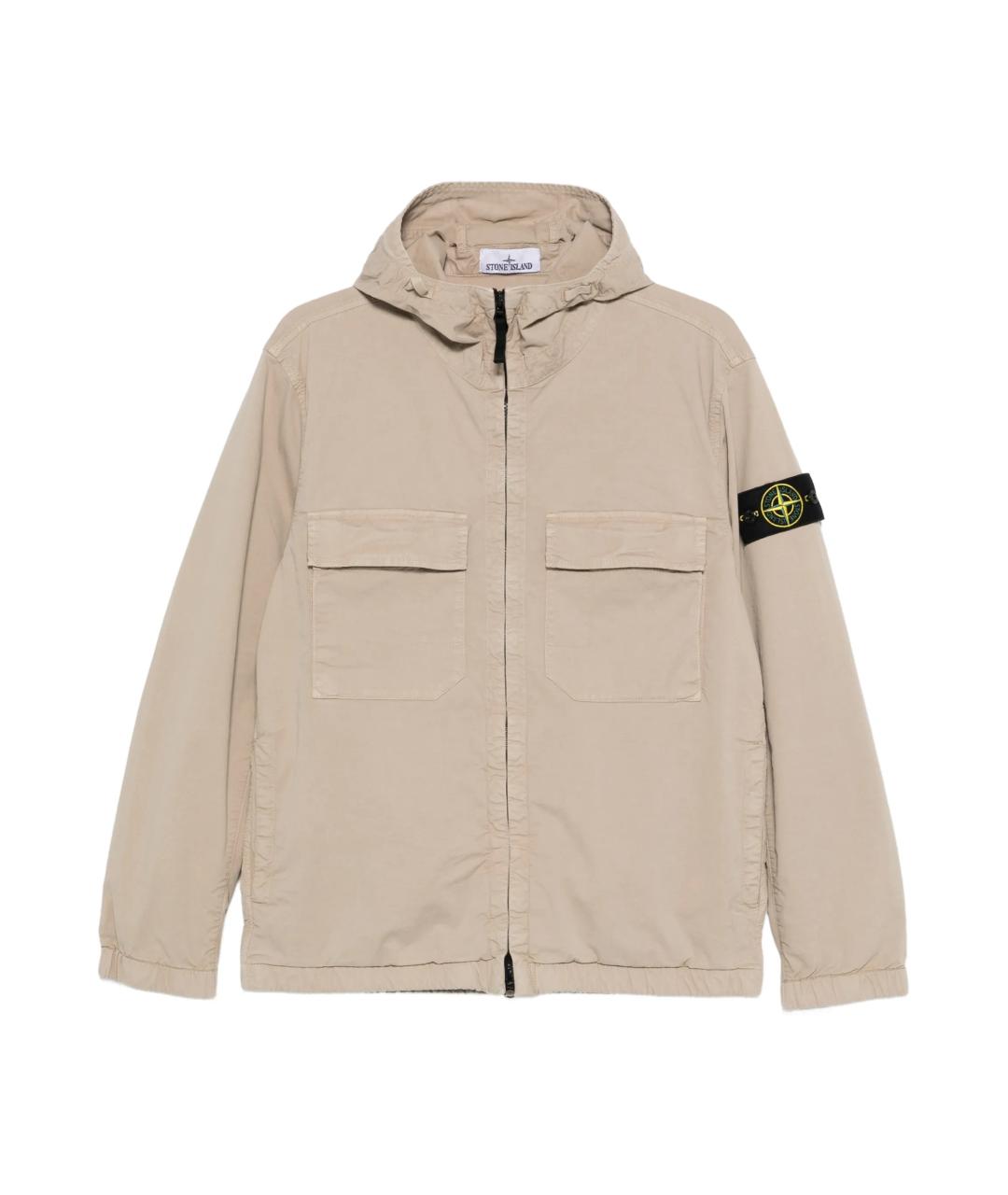STONE ISLAND Бежевая синтетическая куртка, фото 1
