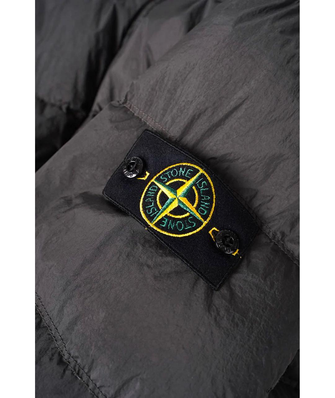 STONE ISLAND Антрацитовый полиамидовый пуховик, фото 3