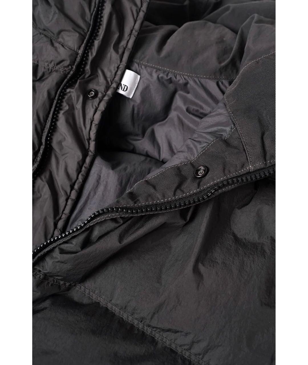 STONE ISLAND Антрацитовый полиамидовый пуховик, фото 4