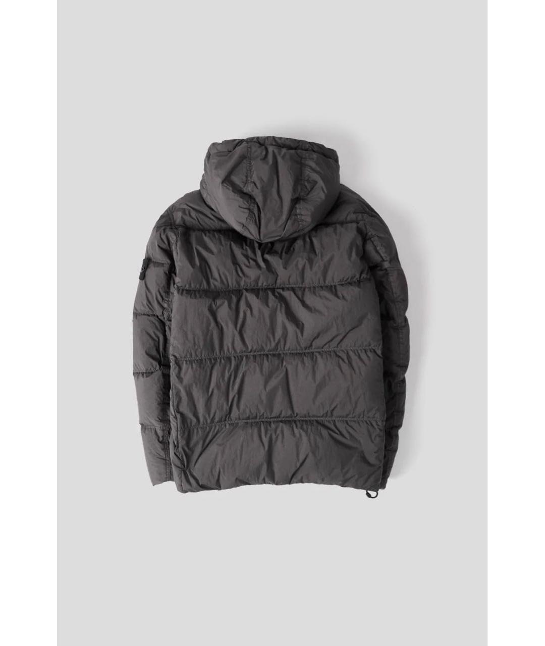 STONE ISLAND Антрацитовый полиамидовый пуховик, фото 2
