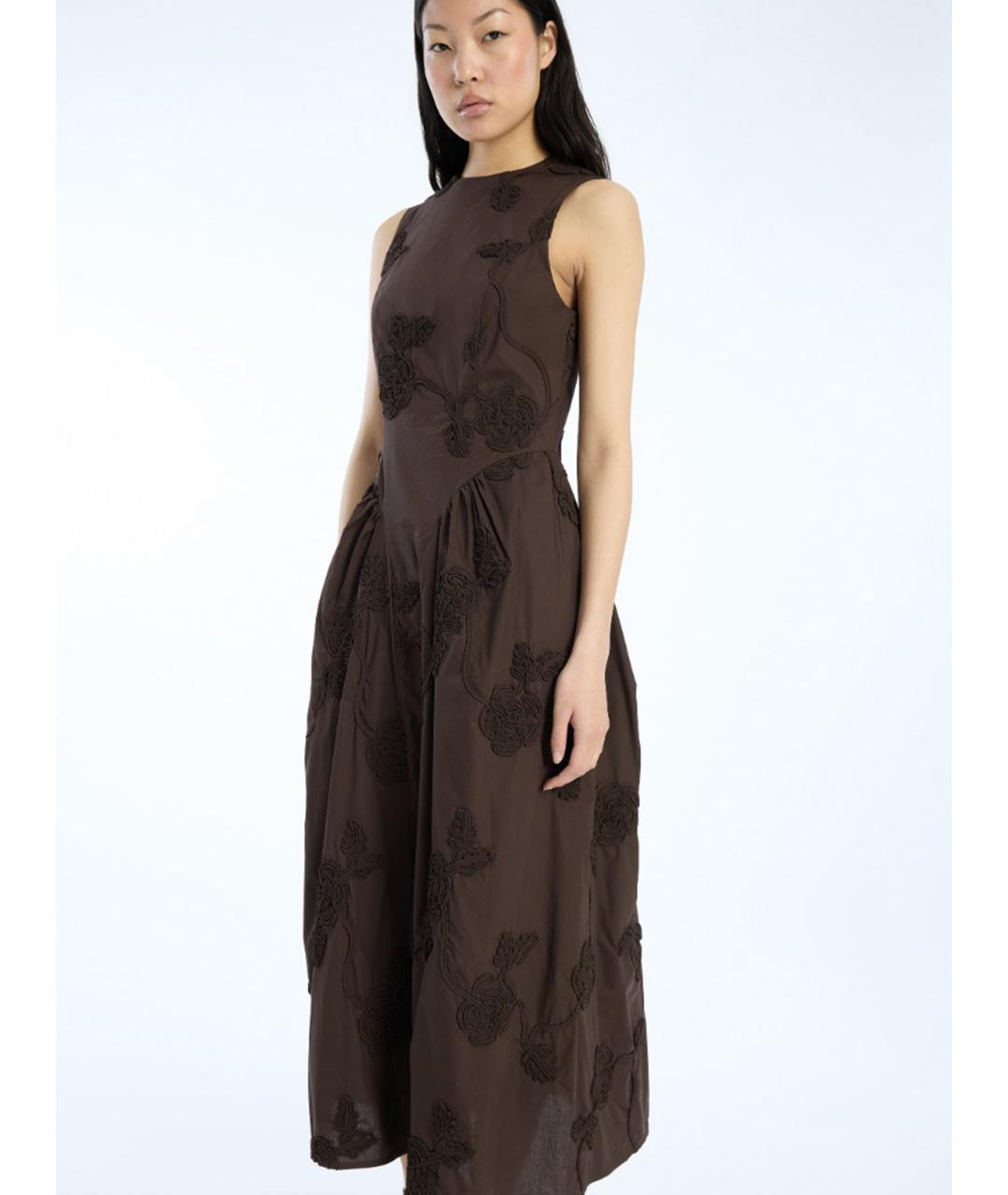 ROTATE Коричневое полиэстеровое повседневное платье, фото 4