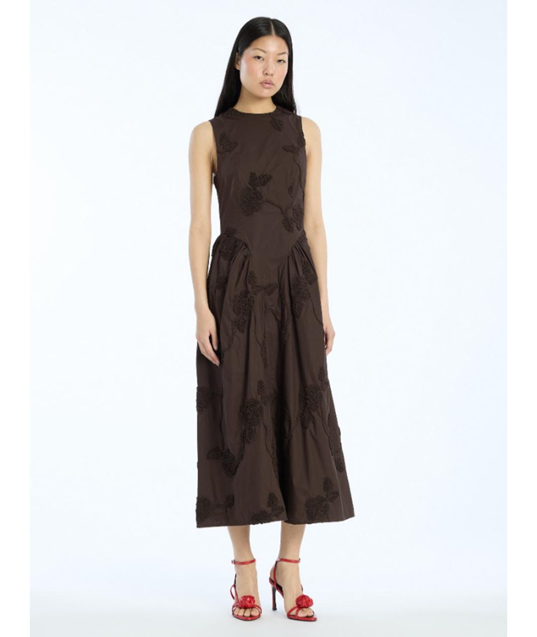 ROTATE Коричневое полиэстеровое повседневное платье, фото 2