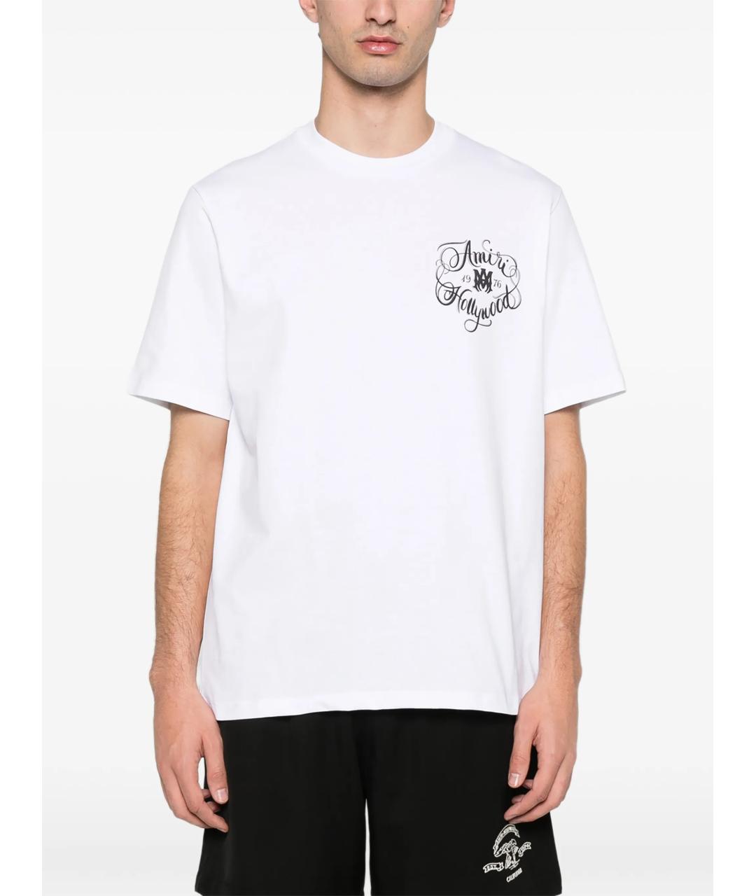AMIRI Белая хлопковая футболка, фото 3