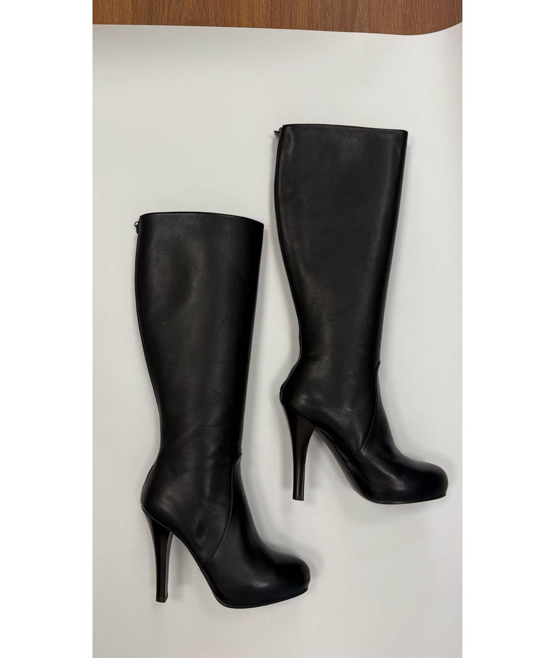 BOTTEGA VENETA Черные кожаные сапоги, фото 4