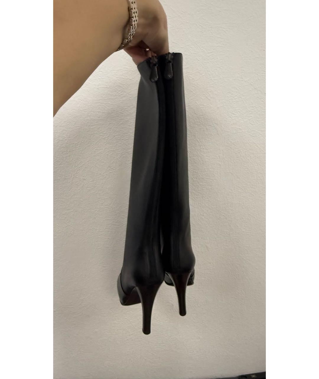 BOTTEGA VENETA Черные кожаные сапоги, фото 3