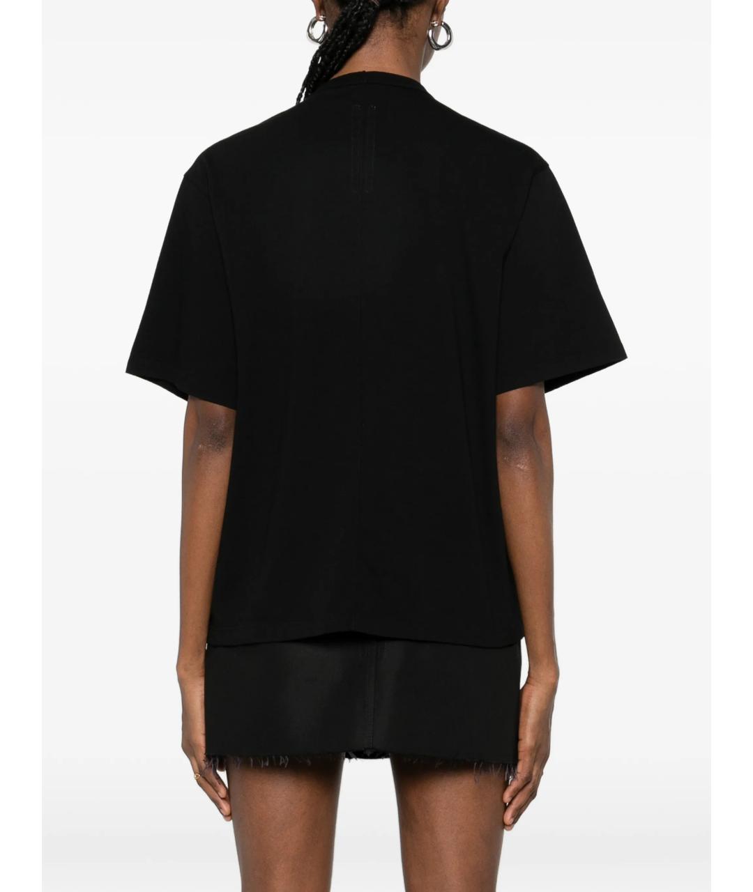 RICK OWENS Черная хлопковая футболка, фото 4