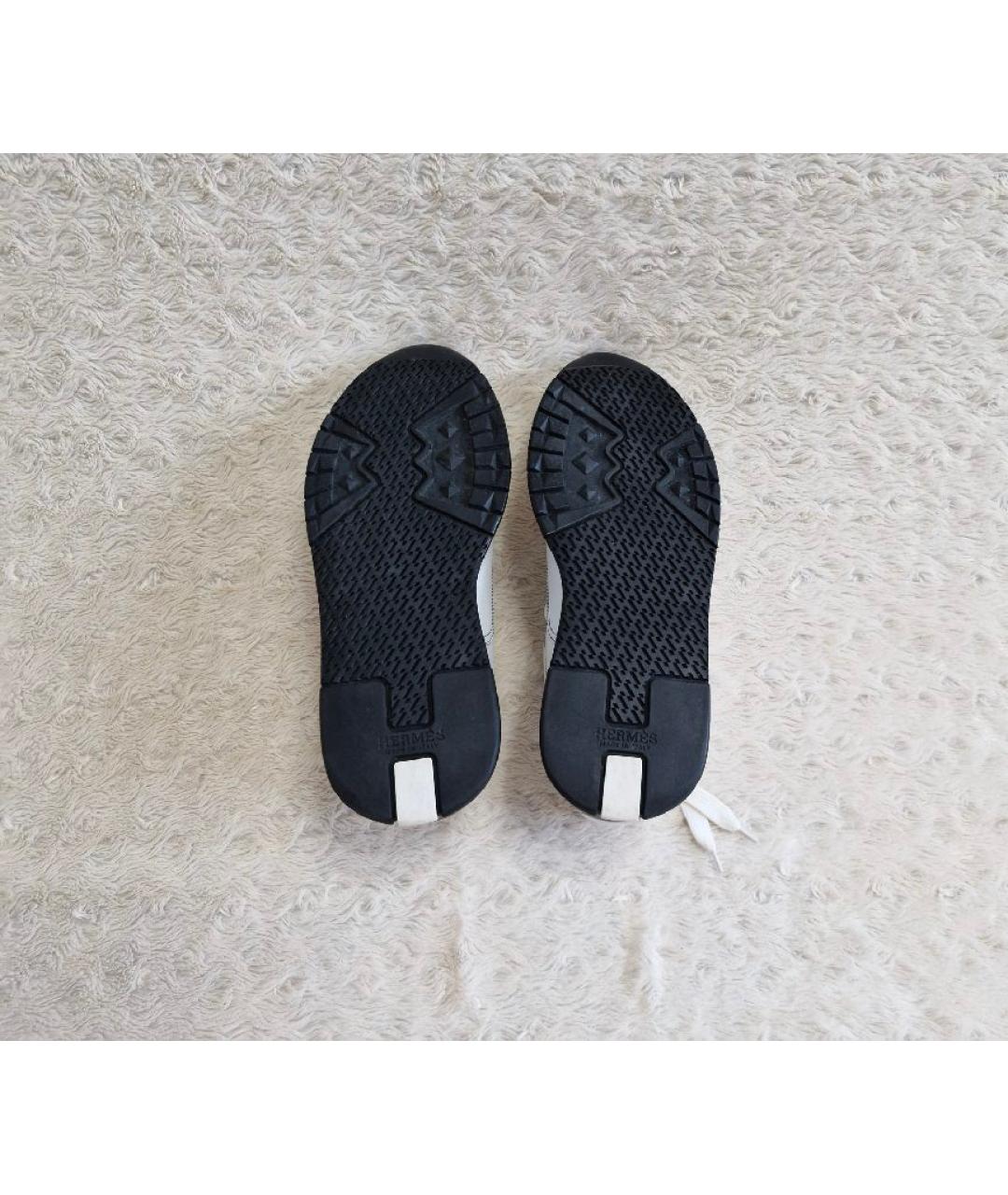 HERMES Белые кожаные низкие кроссовки / кеды, фото 7