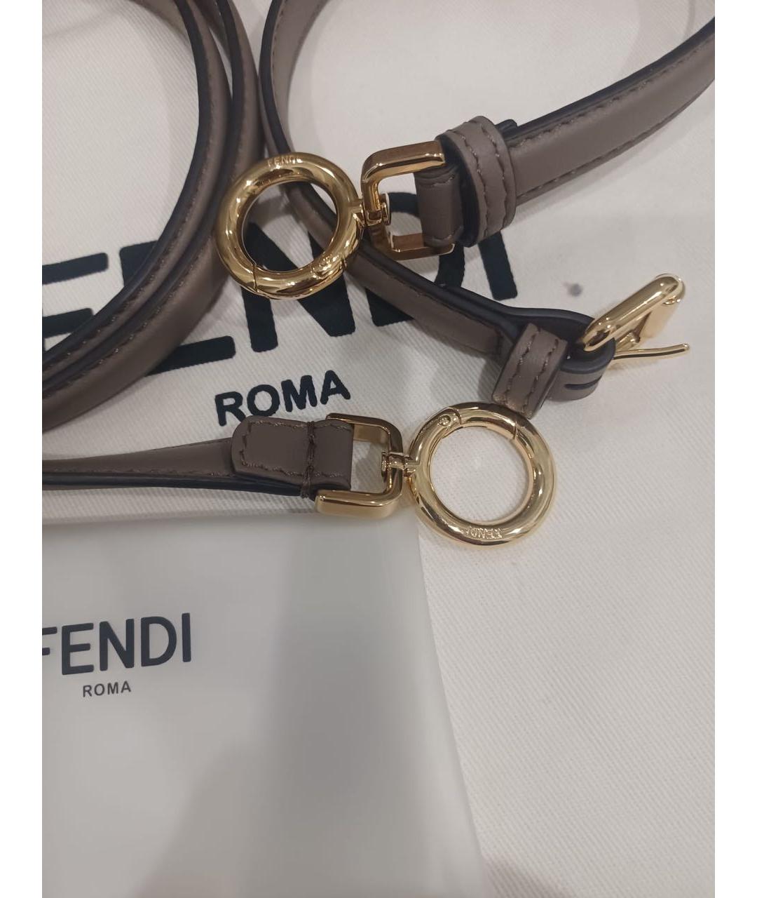 FENDI Бежевая шерстяная сумка с короткими ручками, фото 7