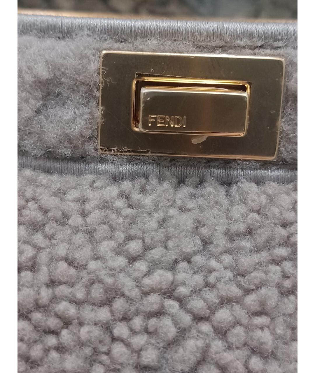 FENDI Бежевая шерстяная сумка с короткими ручками, фото 8